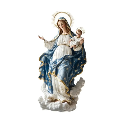 Blessed Mary Figurine Religious Statue for Living Room Centerpiece Festival
