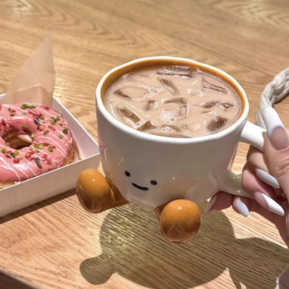 Cartoon Couple Ceramic Mug Creative Coffee Milk Tea Water Cup Cute Children Breakfast Cup Household Drinkware