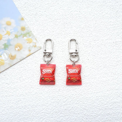 2pcs Cute Snacks Keychain Handmade Bag Jewelry DIY Gifts