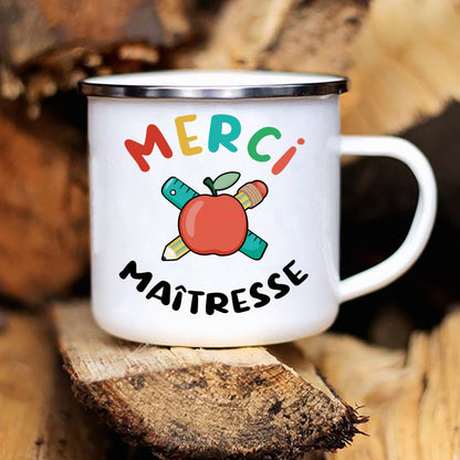 Thank You Mistress Enamelled Mug Gift Idea for Coffee Lover Original Teacher Gifts End of School Year Gift Asurprise for Teacher