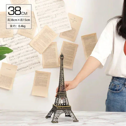 Bronze Paris Eiffel Tower Metal Crafts Home Decoration Accessories Figurine Statue Model Souvenir Home Interior Design 2023 New
