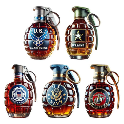 Unique Military Grenade Whiskey Bottle – Cool Gift for Men, Bar & Office Decor