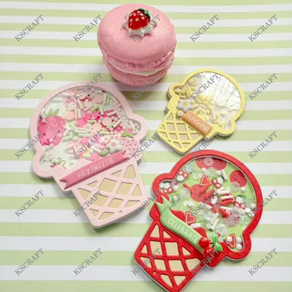KSCRAFT Trio Ice Cream Shakers Cutting Dies Stencils for DIY Scrapbooking Decorative Embossing DIY Paper Cards