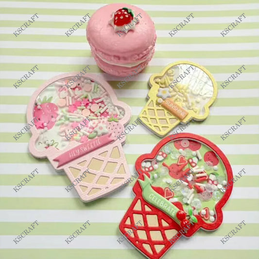 KSCRAFT Trio Ice Cream Shakers Cutting Dies Stencils for DIY Scrapbooking Decorative Embossing DIY Paper Cards