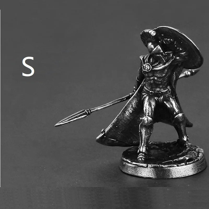 1pcs Ancient Spartan Rome Soliders Figurines Miniatures Vintage Metal Soldiers Model Statue Desktop Ornament Gift