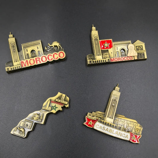Morocco Tourist Souvenirs Fridge Magnet Casablanca Metal Refrigerator Magnets Home Decor Accessories Souvenir Collection Gifts
