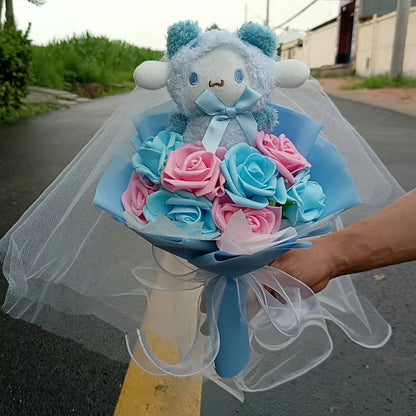 Christmas Gifts Sanrio Plush Flowers Bouquet Kuromi  Plushie Soft Doll Animals Valentine's Day Birthday Wedding Party Gift