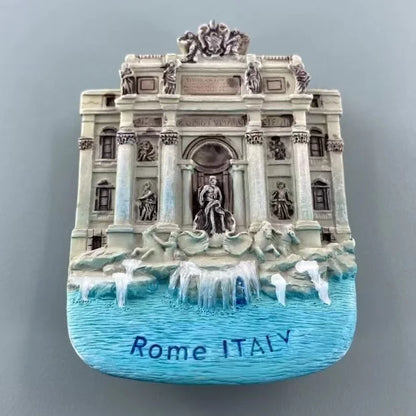 Italian capital Rome landmark Wishing Pool tourism commemorative 3D home decoration magnetic refrigerator sticker gift