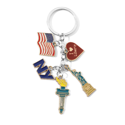 Statue of Liberty Decorations Independence Day Keychain Bag Pendant Heart Decorative Keying Backpack Liberty Pendant Accessories