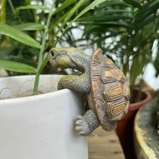 Creative  Craft Aquarium Turtle Statue Cute Simulation Turtle Hanging Resin Figurine Animal Sculpture Ornament Home Garden Decor