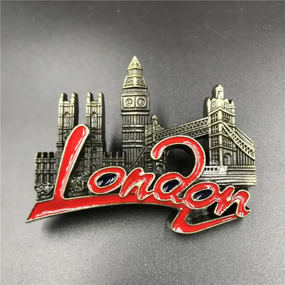 Home Decor Fridge Magnet Refrigerator Metal USA Alaska York Paris Italy London Post Office UK Dubai Belgium Israel Stereo