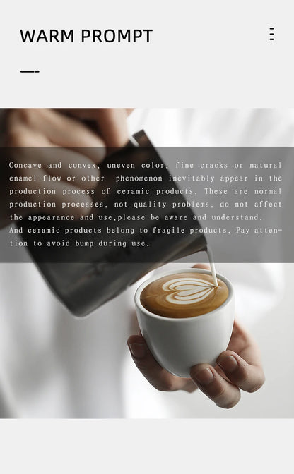 MHW-3BOMBER Espresso Mug 80ml Ceramic Coffee Cup and Saucer Professional Home Barista Latte Art Mug Exquisite Kitchen Accessorie