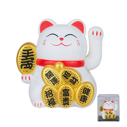 2inch Solar Powered Maneki Neko Lucky Cat  For Home Office Car Decoration Birthday Gift Welcoming Waving Hand Beckoning Fortune