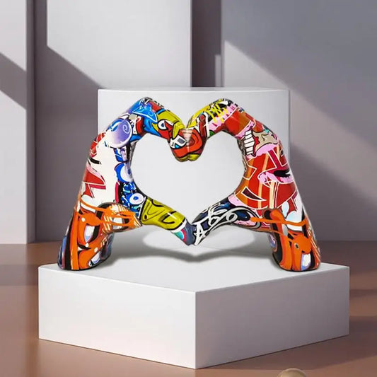 Colorful Love Gesture Ornament, Resin Craft Decoration For Home Living Room Desktop And Bookshelf, Couple, Valentine's Day Gift