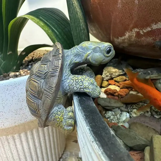 Creative  Craft Aquarium Turtle Statue Cute Simulation Turtle Hanging Resin Figurine Animal Sculpture Ornament Home Garden Decor
