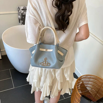 Classic Designer Paris Fashion Tote Messenger Purse Shopper Bag Elegant Leather Solid Color Commuter