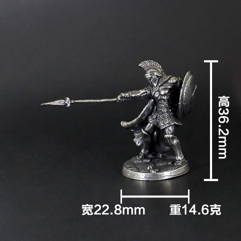 1pcs Ancient Spartan Rome Soliders Figurines Miniatures Vintage Metal Soldiers Model Statue Desktop Ornament Gift