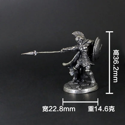 1pcs Ancient Spartan Rome Soliders Figurines Miniatures Vintage Metal Soldiers Model Statue Desktop Ornament Gift