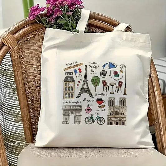 Paris Travel Tote Bag for Women Shoulder Bag with Eiffel Tower  Bag Travel Bag Parisian Themed Design Sturdy Construction