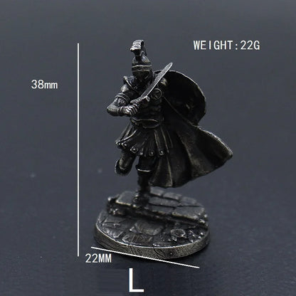 1pcs Ancient Spartan Rome Soliders Figurines Miniatures Vintage Metal Soldiers Model Statue Desktop Ornament Gift
