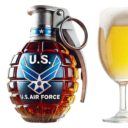 Unique Military Grenade Whiskey Bottle – Cool Gift for Men, Bar & Office Decor