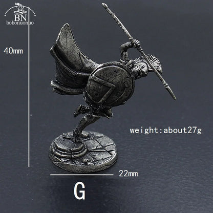 1pcs Ancient Spartan Rome Soliders Figurines Miniatures Vintage Metal Soldiers Model Statue Desktop Ornament Gift