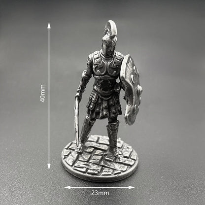 1Pcs Ancient Spartan Rome Soliders Figurines Miniatures Vintage Metal Soldiers Model Statue Desktop Ornament Gift
