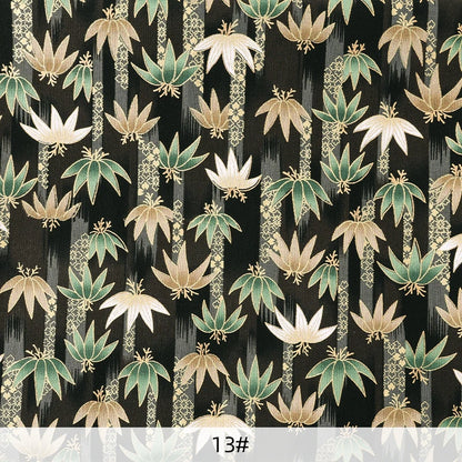 0.5/1/2 Yard 100% Cotton Fabric Traditional Japanese Kimono Style Print DIY Handmade Making Cheongsam, Hanfu, Holiday Decoration