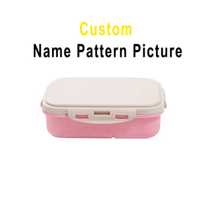 Personalised lunch box for Kids Student Remarks Name LOGO Picture Photo  PP Eco-friendly Material With Spoon Fork