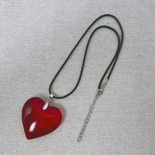 Y2k Love Heart Necklace for Women Fashion Hip Hop Red Hearts Pink Pendants Necklaces Rope Chain Girls Rave Gift Gothic Jewelry
