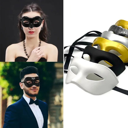Men Women Masquerade Eye Mask Venetian Couple Cosplay Costume Props Halloween Carnival Prom Party Headdress Plastic Face Masks
