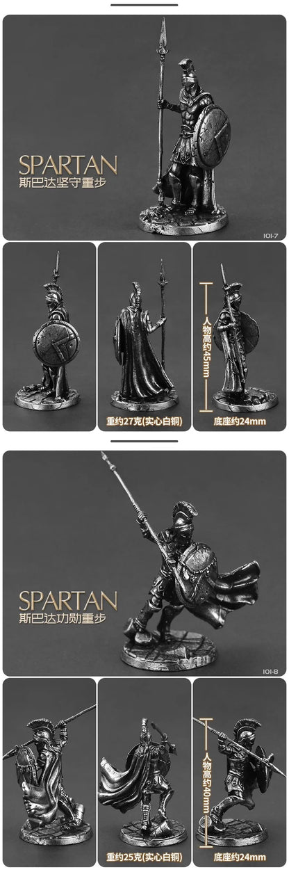1pcs Ancient Spartan Rome Soliders Figurines Miniatures Vintage Metal Soldiers Model Statue Desktop Ornament Gift