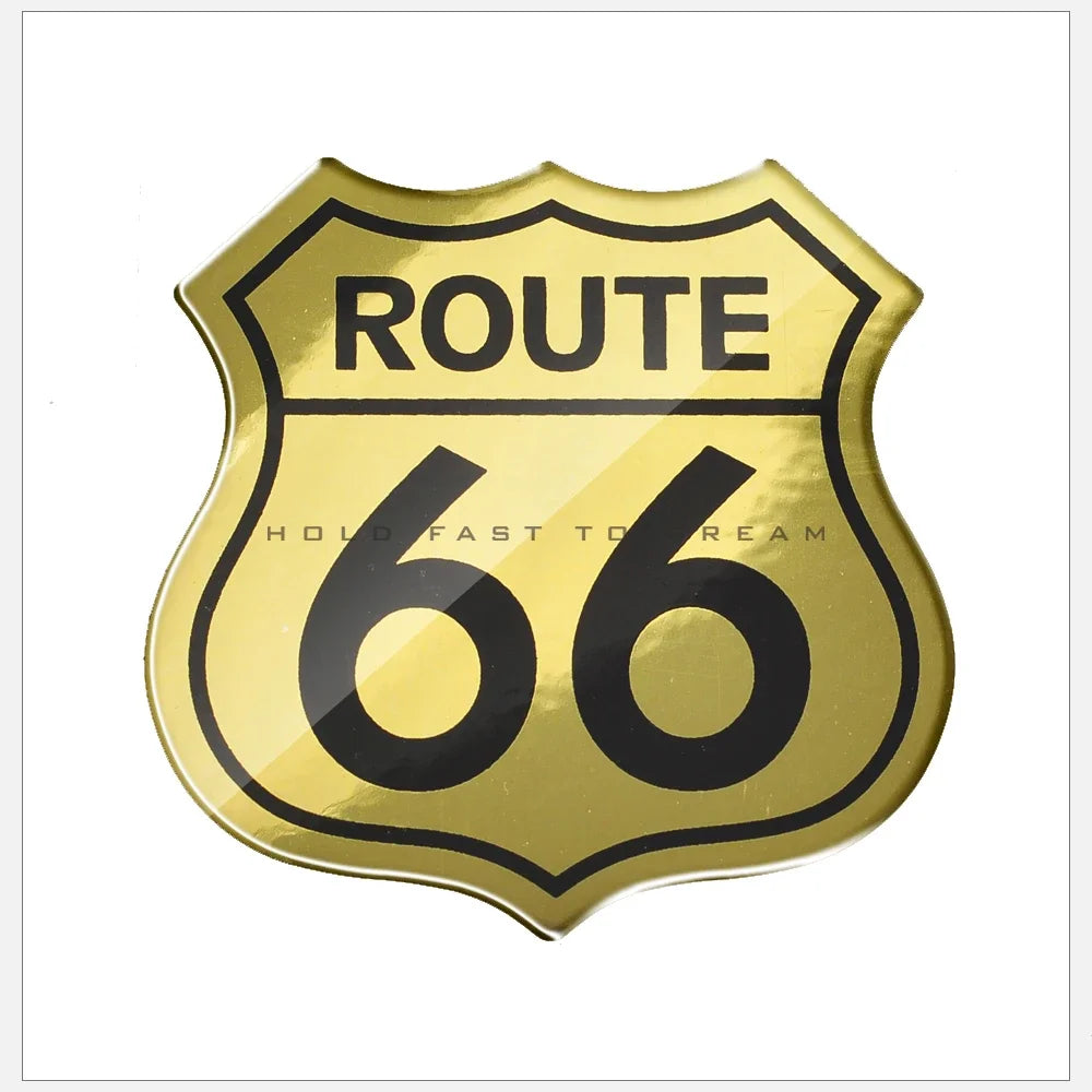 3D Motorcycle Decal Sticker The Historic Route 66 Car Stickers Sign DIY Accessory Badge Applique