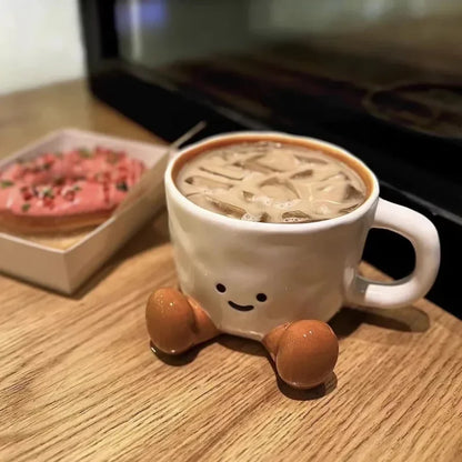 Cartoon Couple Ceramic Mug Creative Coffee Milk Tea Water Cup Cute Children Breakfast Cup Household Drinkware