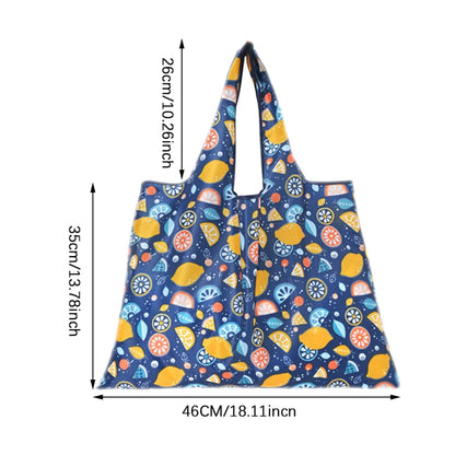Reusable Folding Shopping Bag Eco-friendly Supermarket Tote Bags Portable Cartoon Animal Lemo Strawberry Printing Grocery Bag